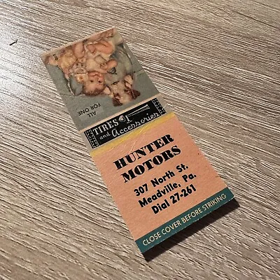 Vintage Hunter Motors Meadville PA Advertising Matchbook • $3.79