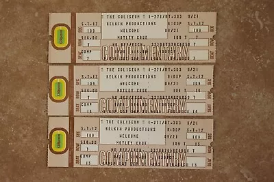 3 Motley Crue 1985 Theatre Of Pain Tour Tickets Cleveland OH Sixx Lee Neil Mars • $25