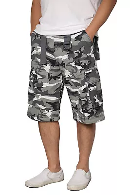 Men's Belted Cargo Shorts Lightweight Cotton Casual Camo Cargo Shorts Size 30-50 • $27.95