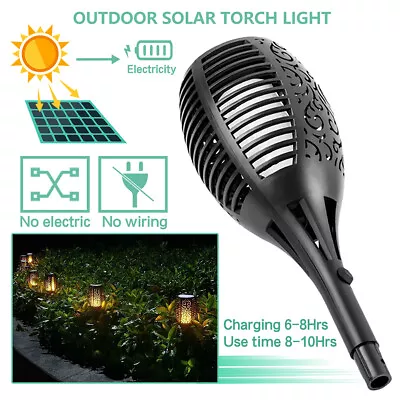 £65.90 • Buy Solar 96 LED Flame Torch Light Waterproof Flickering Dancing Garden Path Lamp UK