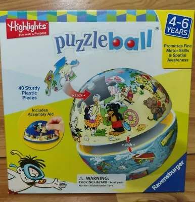 Ravensburger Highlights Land & Sea Puzzle Ball 40 Piece 4-6 Years *New Sealed  • $8