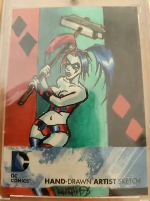 2012 Cryptozic DC Comics New 52 Hand-Drawn Artist Sketch Card 1/1 Harley Quinn  • $101.89