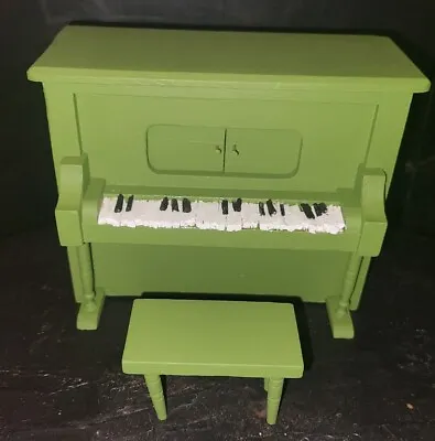 Vintage Miniature Wood Player Piano With Bench And Music Box • $32.50