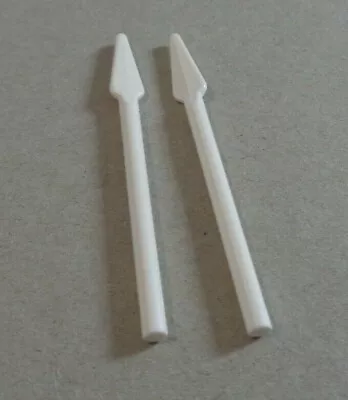 LEGO 4497 - 6301955 Minifigure Weapon Pike / Spear Round End White X2 Parts ** • $4.19