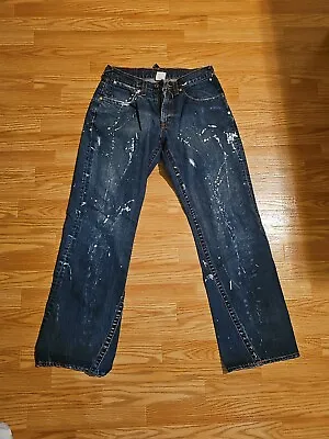 Vintage Von Dutch Distressed Jeans Sz 30 Paint Splattered Zipper Needs Repair • $35