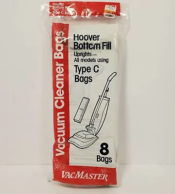VacMaster Hoover Type C Vacuum Bags 8 Pack Bottom Fill Lightweight Upright  • $9.96