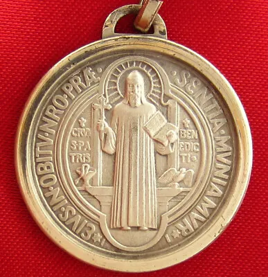 SAINT BENEDICT Medal RELIGIOUS HOLY CATHOLIC Large Pendant • $11.99