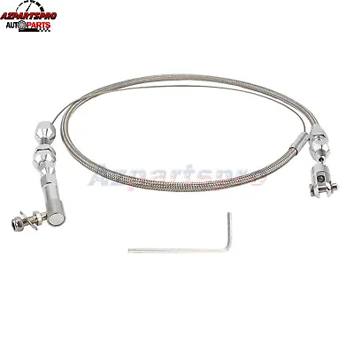 24  Silver Housing Stainless Steel Throttle Cable Aluminum Gas Pedal SBC Hot Rod • $18.95