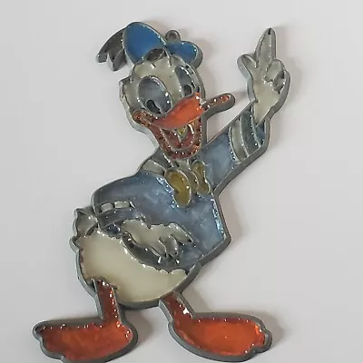 Vintage Disney Makit & Bakit Donald Duck Leaded Stained Glass Ornament   DD#23 • $15.25