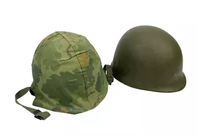 Vietnam Era M1C Helmet And Liner With Mitchell Dual Camo Cover • $99.99