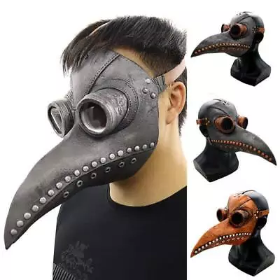 Plague Doctor Mask Long Nose Adult Masks Steampunk Bird Crow Halloween Cosplay • $20.67