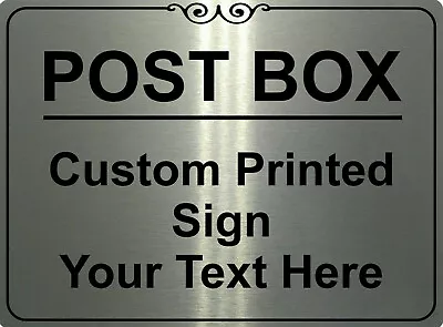 POST BOX Printed Metal Sign A4 Custom Number Custom Wall Space Personalised Text • £6.95