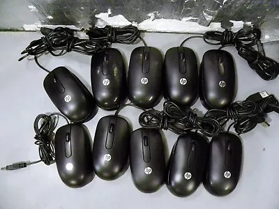 Lot Of 10 HP 672652-001 USB 3 Button Scroll Optical Mouse - Black • $19.95