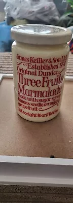 Vintage James Keiller & Son Ltd Dundee Three Fruits Marmalade Empty Jar Canister • £28