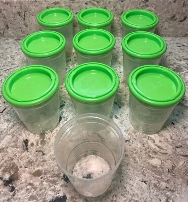 $24.99 • Buy Set Of 10 Ball 8 Oz. Plastic Freezer Jars W/ Screw On Lids - Food Storage & Prep