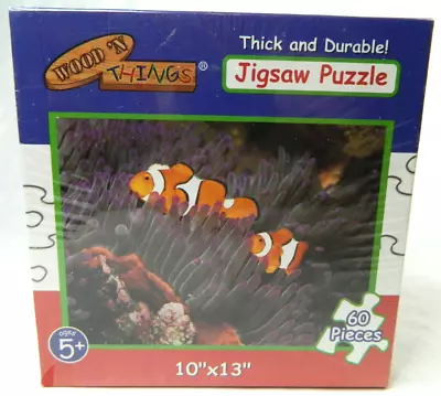 WOOD'N THINGS 60 PIECE JIGSAW PUZZLE CLOWN FISH #962 AGES 5+ 10  X 13  SEALED! • $8.09