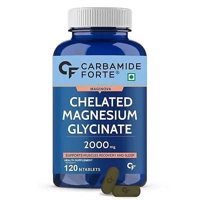 Chelated Magnesium Glycinate 2000mg Improved Sleep Stress & Anxiety 120 Caps • £17.94