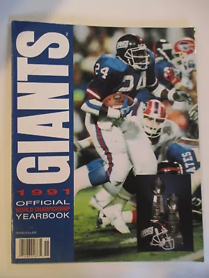 1991 NEW YORK GIANTS Official Yearbook OTIS ANDERSON Super Bowl XXV Champions • $13.99