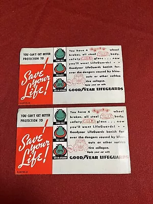 Vintage Goodyear Lifeguards Advertising Cards 6 X 3 1/2” • $9.98