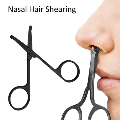 3.5 Inch Portable Mustache Nose Ear Beard Hair Remover Scissors Trimmer Safety • $7.30