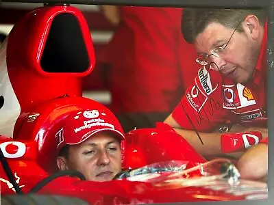 Signed16x12 Photo Ross Brawn Ferrari Technical Director &Michael Schumacher 2004 • $87.06