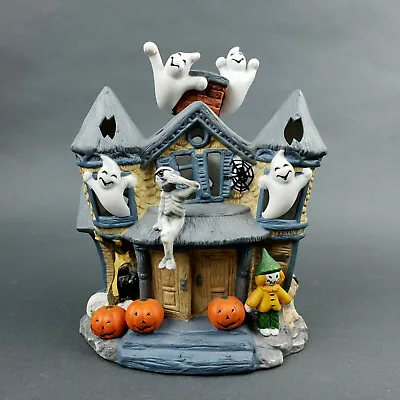 Partylite Ceramic Halloween Haunted House Candle Holder • $52.25