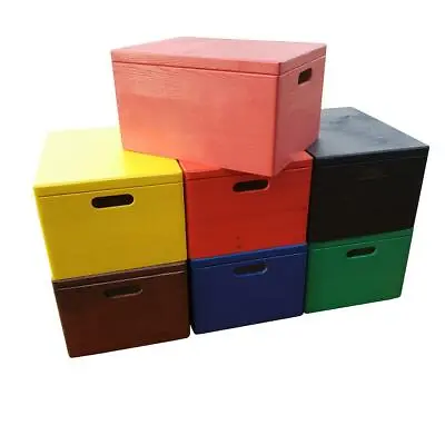 Large Wooden Box/Toy Box With Handles And LidHand Painted In 7 Colors To Choose • £35.99