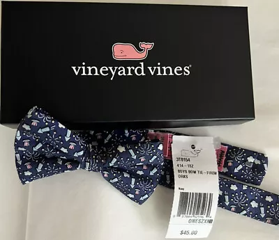 $14 • Buy New!  Vineyard Vines Boys Fireworks Pre-tied Blue Bow Tie NWT Tags Still On