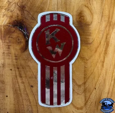 Old Style Red/Chrome Kenworth Emblem Decal Replacement High Quality USA Made • $88.07