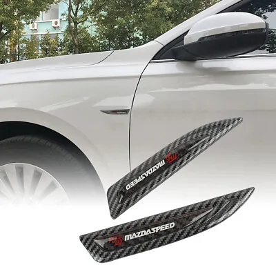 2 Mazdaspeed Carbon Fiber Metal Emblem Car Trunk Side Wing Fenders Badge Sticker • $15.88