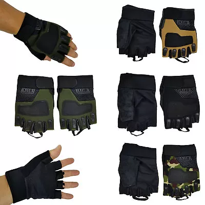 Mens Fingerless Gloves  Bike Cycling Gym Sports  Half Finger M/L • $8.99