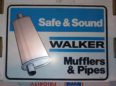 Used Aluminum Walker Muffler & Pipes Gas Oil Advertising Sign Single Sided • $95