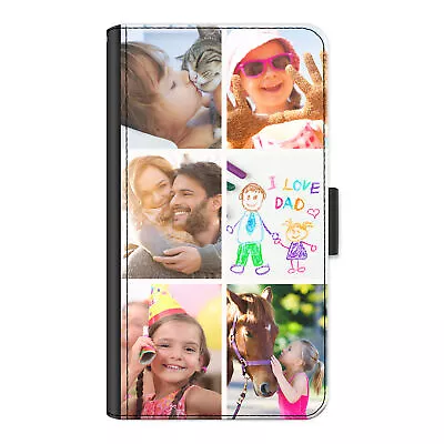 Personalised Phone Case For Motorola G/E/C;Photo Collage PU Leather Flip Cover • £11.89
