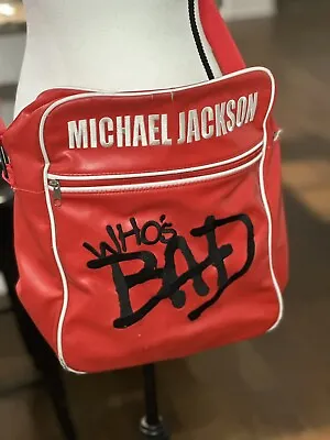 Michael Jackson Memorabilia Who's Bad Bag Red Vinyl Official Product BRAVADO • £27.71
