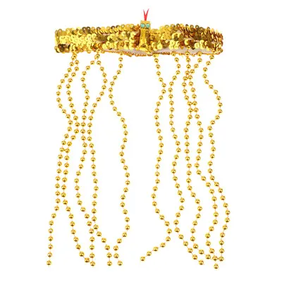 Gold Cleopatra Queen Bead Snake Headdress Headband Sequin  Fancy Dress • £6.72