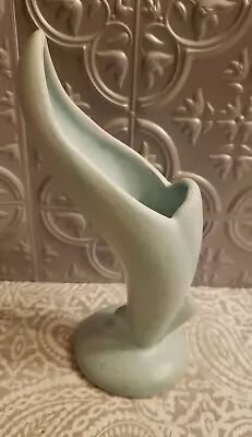 Vintage VAN BRIGGLE POTTERY LIGHT GREENISH BLUE VASE READ BELOW  • $24.99