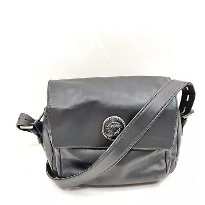 VERSACE Shoulder Bag  Black Leather 1185349 • $103.50