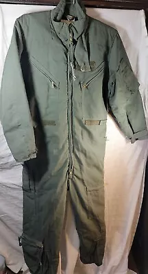 Mustang Aviation Coverall Mac 10 Green Made With Kevlar Flight Suit Jumpsuit Vtg • $175.45