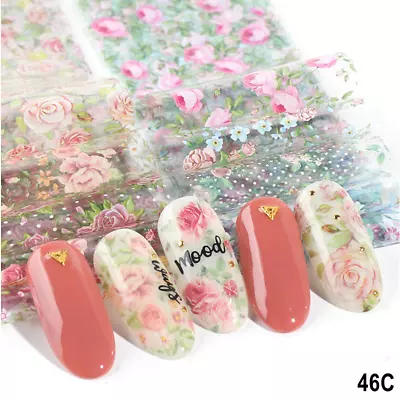 Lace Flower Nail Foil Transfer Sticker Black White Daisy Decals 10Pcs 20X4cm   • $2.68