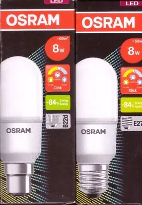 Osram LED 8W Stick Light Bulb E27 B22 Warm Cool White Daylight Colour Change • $9.90