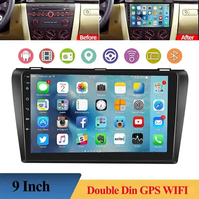 9'' Car Stereo Radio Touch Screen For Mazda 3 2004-2009 Mirror Link  Double Din • $119.99