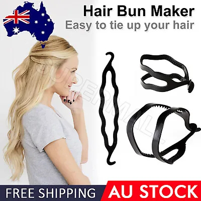 $2.45 • Buy Hair Bun Maker Magic Beauty Twist Styling Band Tool Braid Clip Accessories OZ