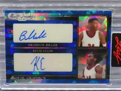 2022-23 Leaf Multi Graphics Brandon Miller Keon Ellis Blue Crystals Auto #25/45 • $14.50