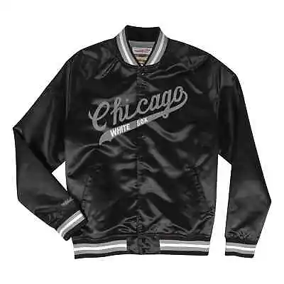 Men's Mitchell & Ness MLB Chicago White Sox Black Lightweight Satin Jacket • $119.95