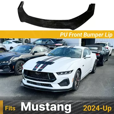 For 2024-2025 Ford Mustang Black PU Front Bumper Lower Lip 1 Pc Splitter Spoiler • $129.99