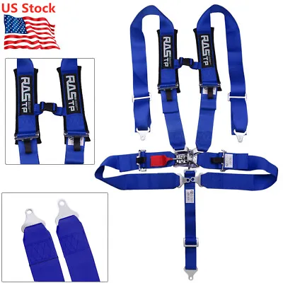 3  Universal Blue 5 Point Camlock Quick Release Racing Car Belt Harness • $75.99