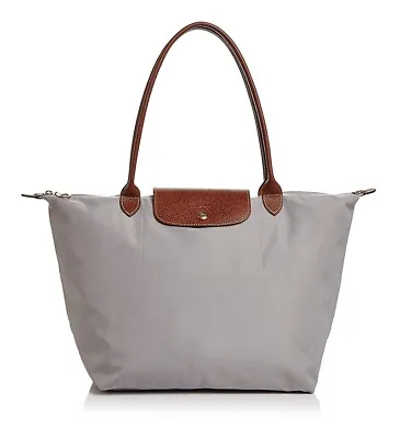NEW LONGCHAMP Le Pliage Large Nylon Shoulder Tote 1899089P51 GREY Made In FRANCE • $165