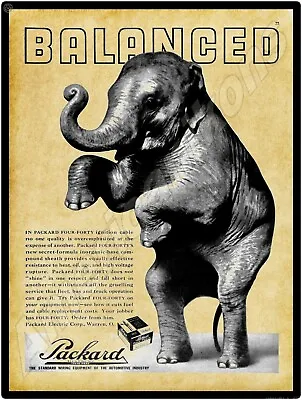 1936 Packard Electric Co. New Metal Sign: Elephant Theme - Warren Ohio • $19.88