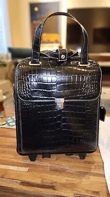 McKlein W Series Blac Top Grain Cowhide Leather 15  Detachable-Wheeled Briefcase • $100