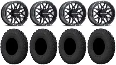 Raceline Krank 14  Wheels Bk +38mm 30  Gripper R/T Tires Kawasaki Mule Pro FXT • $1451.36